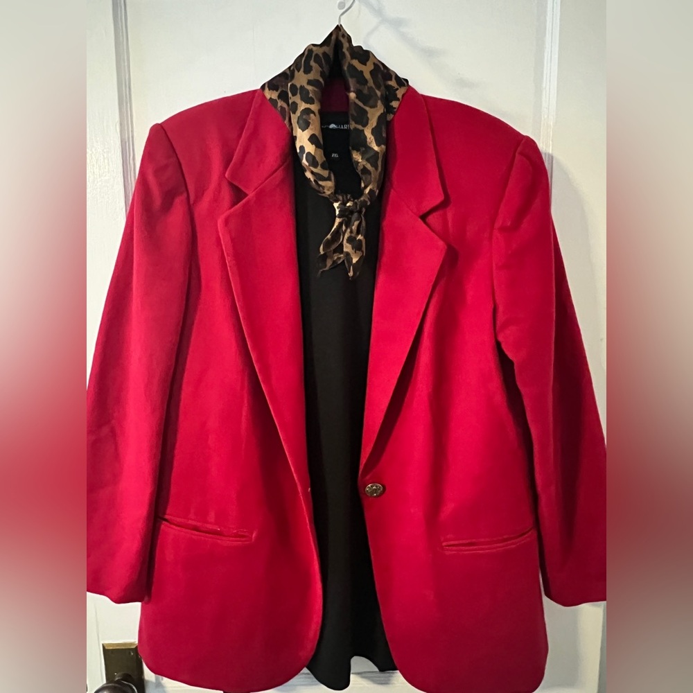VINTAGE 90’s Sag Harbor Red Women's Wool Blazer